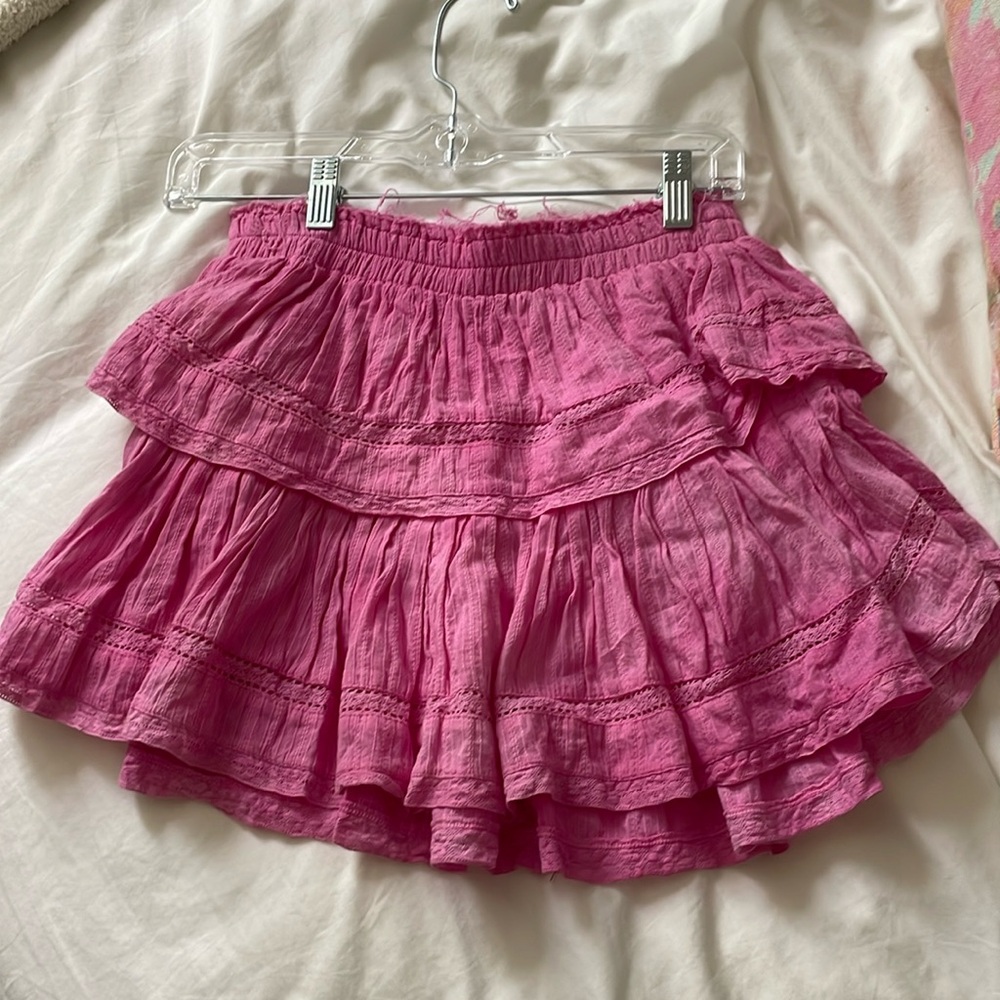 Loveshackfancy size small pink ruffle skirt